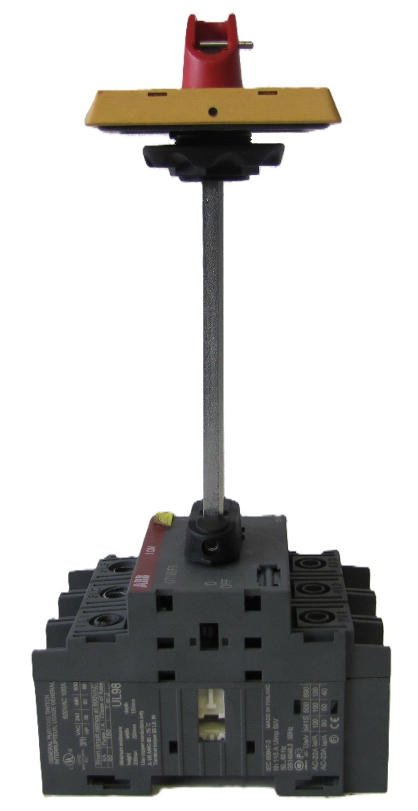 ABB OT100F3 50A Disconnect Switch 690V 3 Pole 3PH 10HP 230V 25HP 460V w/ Handle