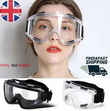 1PC Safety Goggles Eye Protective Over Glasses Clear Anti Fog Dust Outdoor Work◈