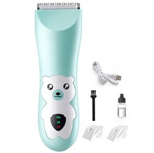 Ultra Quiet Baby Hair Clipper, Cordless Rechargeable Hair Cutter with 2pcs Co...