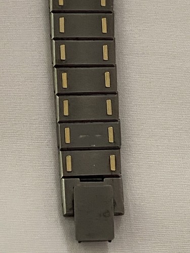 Vintage SEIKO 2C20 5630 Grey Gunmetal Women Tank Watch Quartz Gold Rectangle - Picture 10 of 10