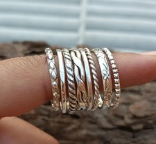 Silver stacking rings, 925 Sterling silver ring, Set Of 8 Rings silver  All size