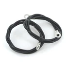 AMI Universal Hood Pin Pins Cables Lanyards 24" Vinyl Coated - Black Pair