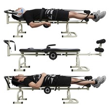 Massage Traction Bed, Folding Cervical Lumbar Traction Bed, Back Stretcher Ma...