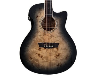 Washburn DFBACEB-U Deep Forest Burl A/E Guitar - Black Fade Gloss - Used