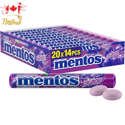 Mentos Chewy Mints Grape 20 Rolls 280 Pieces Fruity Mint Candy