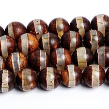 8MM Vintage Tibetan Dzi Agate Aka Etched Agate Bead AA Round Loose Beads