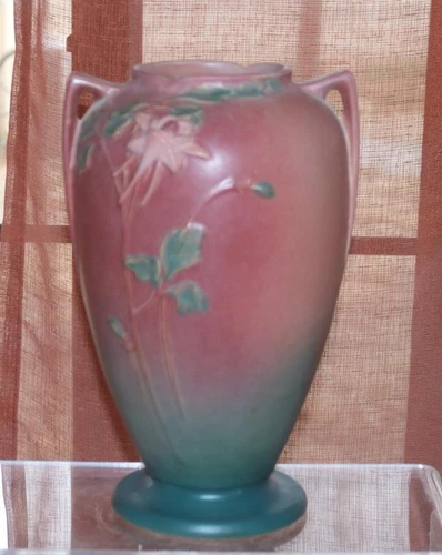 Roseville Columbine PINK1941 Mid Century Modern Art Pottery Ceramic Vase 23-10