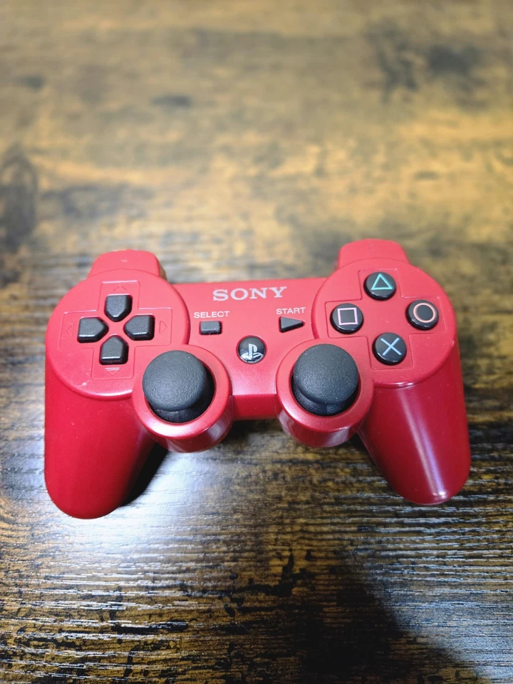 CONTROLLER PS3 ROSSO + Cavo Di Ricarica DUALSHOCK Sony Playstation 3 ORIGINALE - Immagine 2 di 4