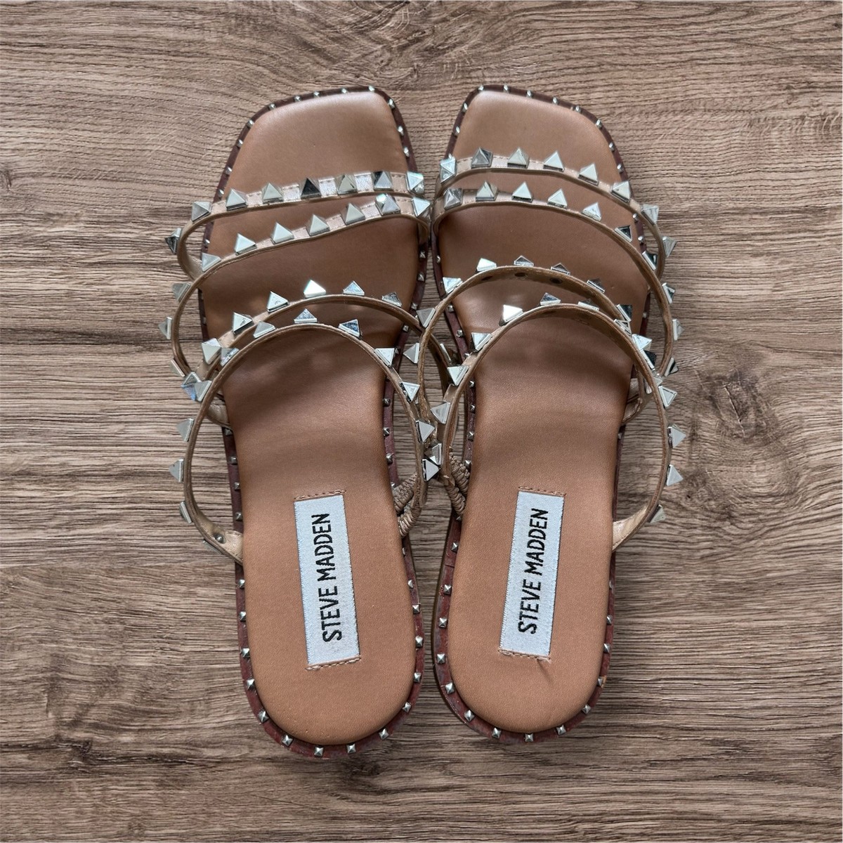 Steve Madden Skyler Sandals Size Clear Rhinestone Studded Slip-On Shoes