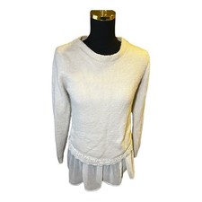 Altar'd State Cream Sweater with Lace Detail Boho Cottagecore Chic Size Small