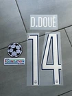 Flocking D.DOUE #14 PSG Fourth Jersey 24-25 + Champions League UCL Patch Kit