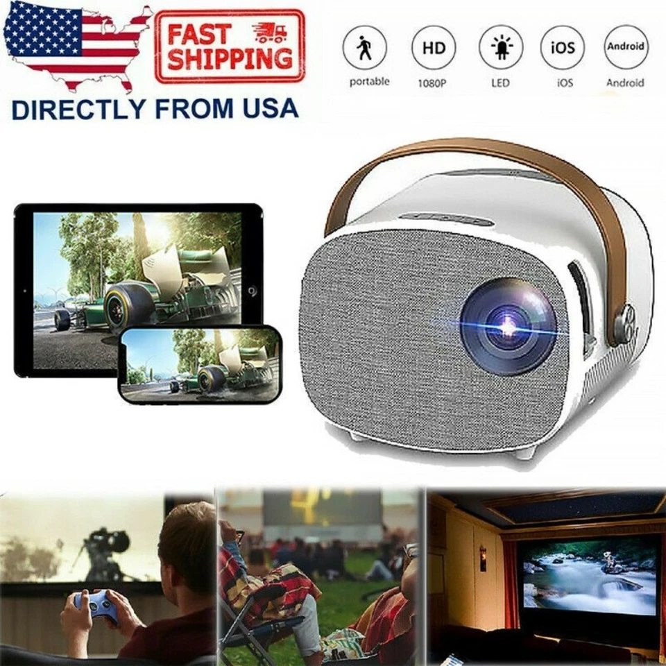  Mini Portable Projector 4K WiFi Portable Projector Full HD Supported for Home - Image 2 of 4