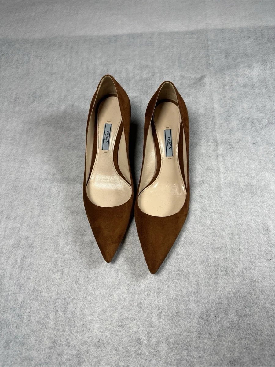 PRADA suede peep pumps beige sz 40 US 9 made in italy PRADA Suede Peep Toe Pumps, beige size 39.5 | eBay main image 4