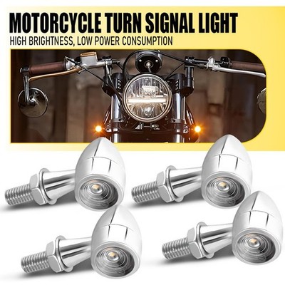 4x Motorcycle LED Bullet Amber Brake Blinker Turn Signal Tail Indicator Light H