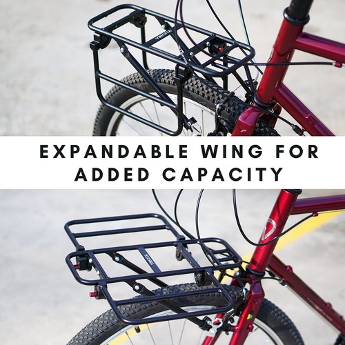 Bike Front Rack, with Expandable Wing for 26" to 29" Frames Sizes, Black, Per... - Picture 2 of 9