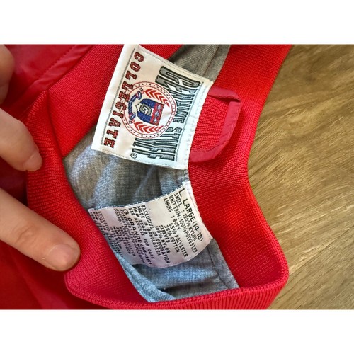 NWT VTG Wisconsin Badgers Windbreaker Genuine Stuff Collegiate Men's Large L Red - Picture 2 of 7