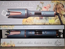 Rotating Curling Iron, 1" Professional Automatic Wave Hair Curling Wand, 4 Temps