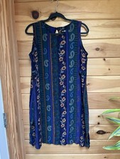 Sag Harbor Vintage Whimsigoth Sundress Crinkle Material Size Small Medium Blue