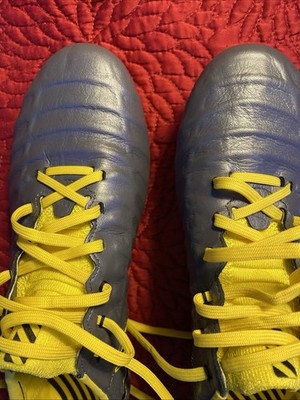 Nike Tiempo Youth Soccer Cleats NikeGrip Sole Tech Blue/Yellow US 6 EUR 38.5