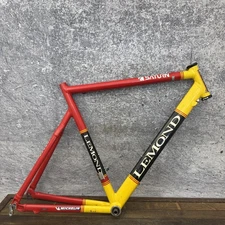 Vintage LeMond Saturn Team Road Bike Frame 58cm Yellow Red 700c 130 Dent