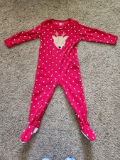 Set of 2 Carter's Christmas Zip Footed Fleece Sleeper 3T For Girls
