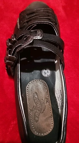 Freebird by Steven Bentley Leather Buckled Mary Jane Flats Silver Moto Leather 5 - Picture 9 of 13