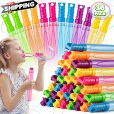 Jumlys 36 Pack Big Bubble Wands Bulk in 6 Colors, Party Favors for... 