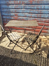 folding wooden garden table and chairs