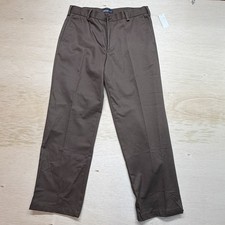 NWT Izod Men's 34x30 American Chino Pants Slacks Brown Flat Front Cotton