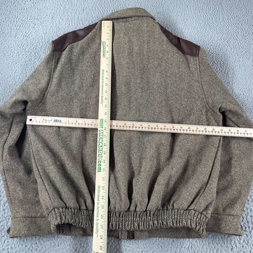 Vintage Browning Wool & Leather Bomber Jacket Coat Canada Mens Large Full Zip - Picture 12 of 14