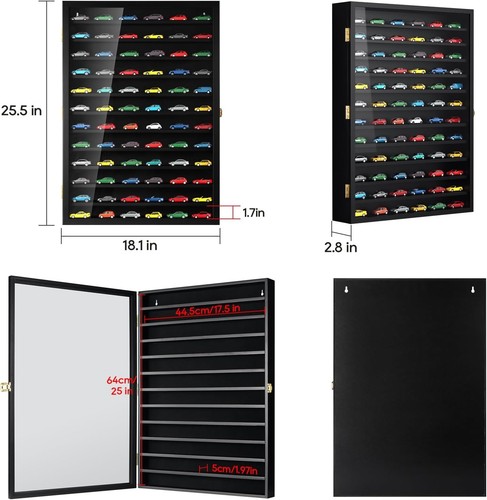 1/64 Scale Car Display Case Wall Mounted Cabinet 12 Shelf Fit Matchbox Hot Wheel - Picture 5 of 8