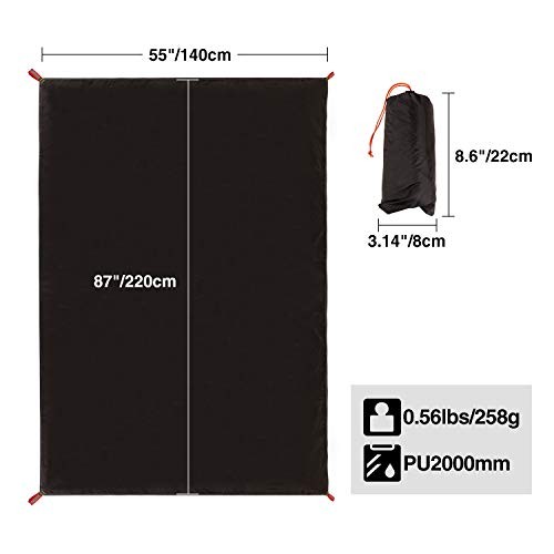 Huella de Tienda Ultraligera, PU 2000 Impermeable Tienda de Campamento Lona con - Imagen 5 de 7