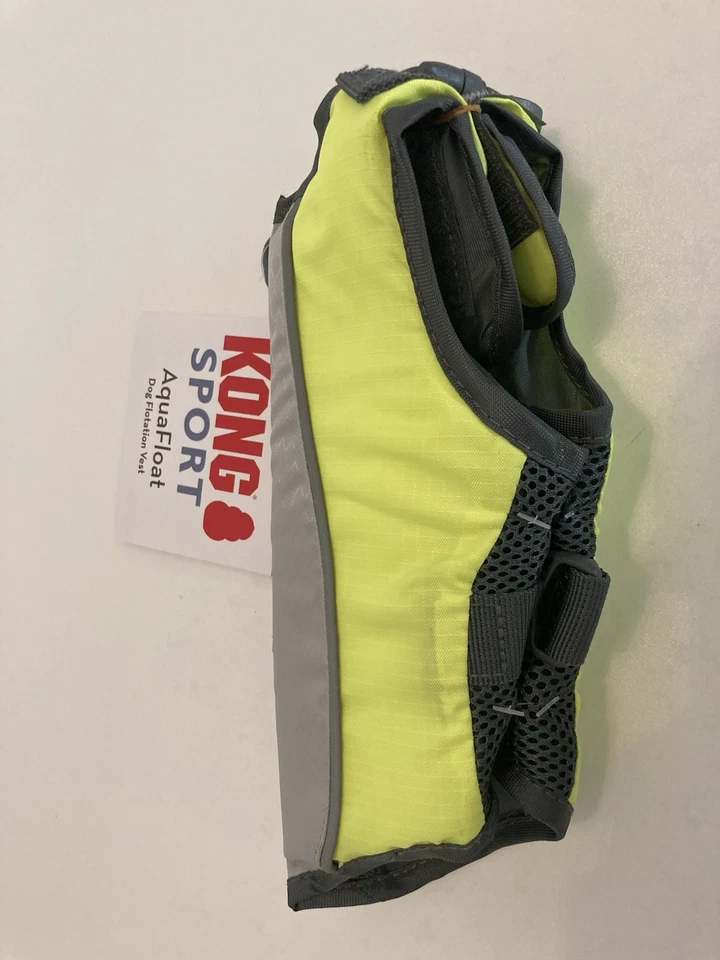 KONG Aqua Floatation Dog Life Jacket Vest Safety Handle X-small Green Gray - Image 4 of 4