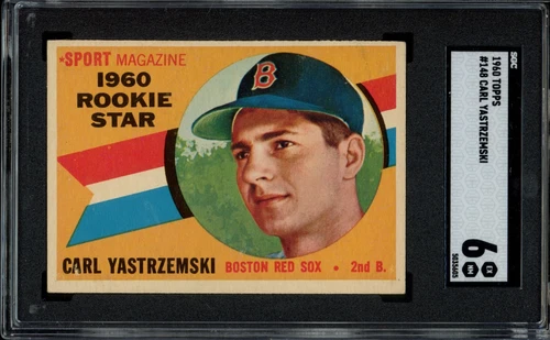 1960 Topps #148 Carl Yastrzemski Rookie SGC 6 Vintage HOF RC Baseball Card (605)