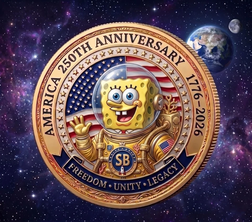 Spongebob Astronaut America 250Th Anniversary 2026 Commemorative Coin