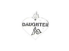 Sterling Silver Daughter Heart Charm or Pendant