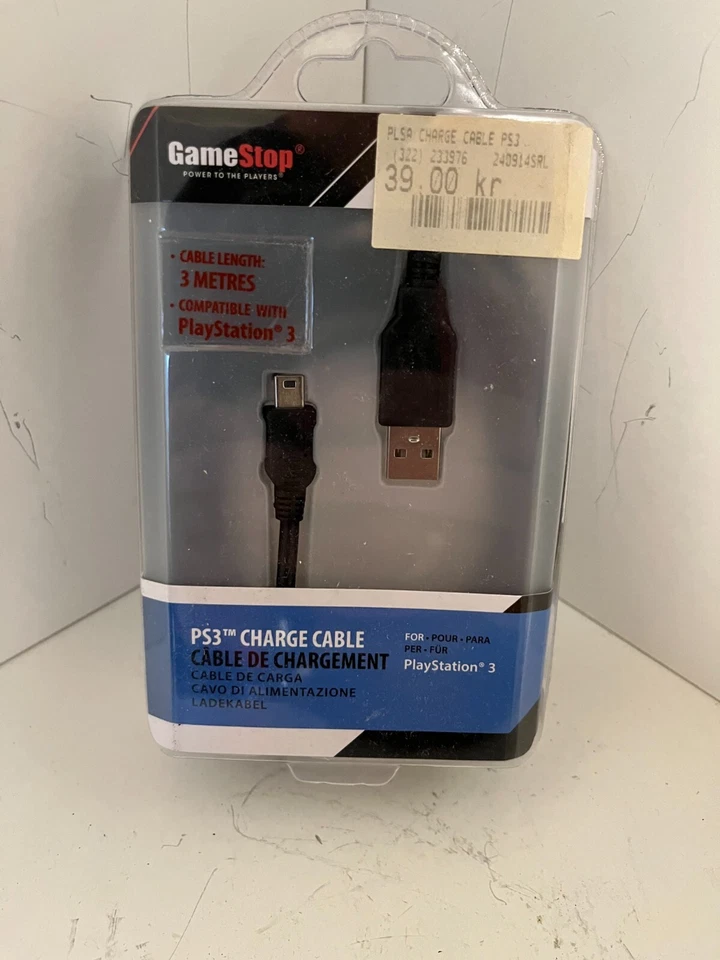 GameStop PS3 Charge Cable 3m | USB to Mini-USB | New Sealed | PlayStation 3 - Image 3 of 3