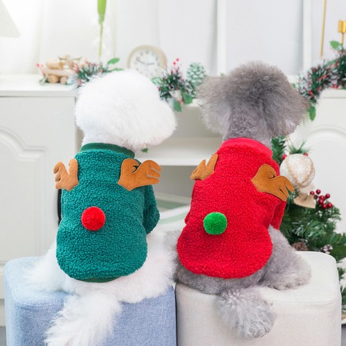 Christmas Dog Clothes Pet Clothing For Small Medium Dogs Fleece Warm Sweatshirt - Picture 10 of 54