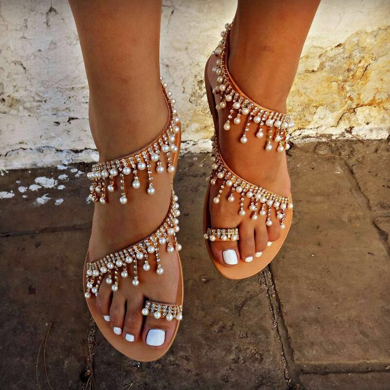 beaded summer sandals