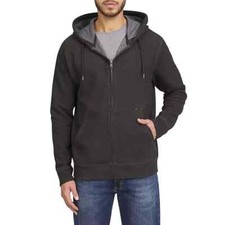 Lee Men's Full Zip Textured Hoodie Size Small Charcoal Heather
