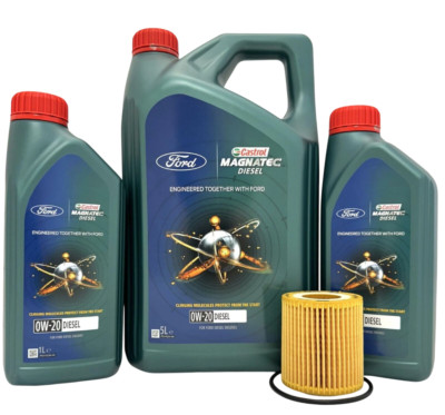 Genuine Ford Focus 1.5 Duratorq TDCi Oil Filter & Castrol 0W20 Engine Oil