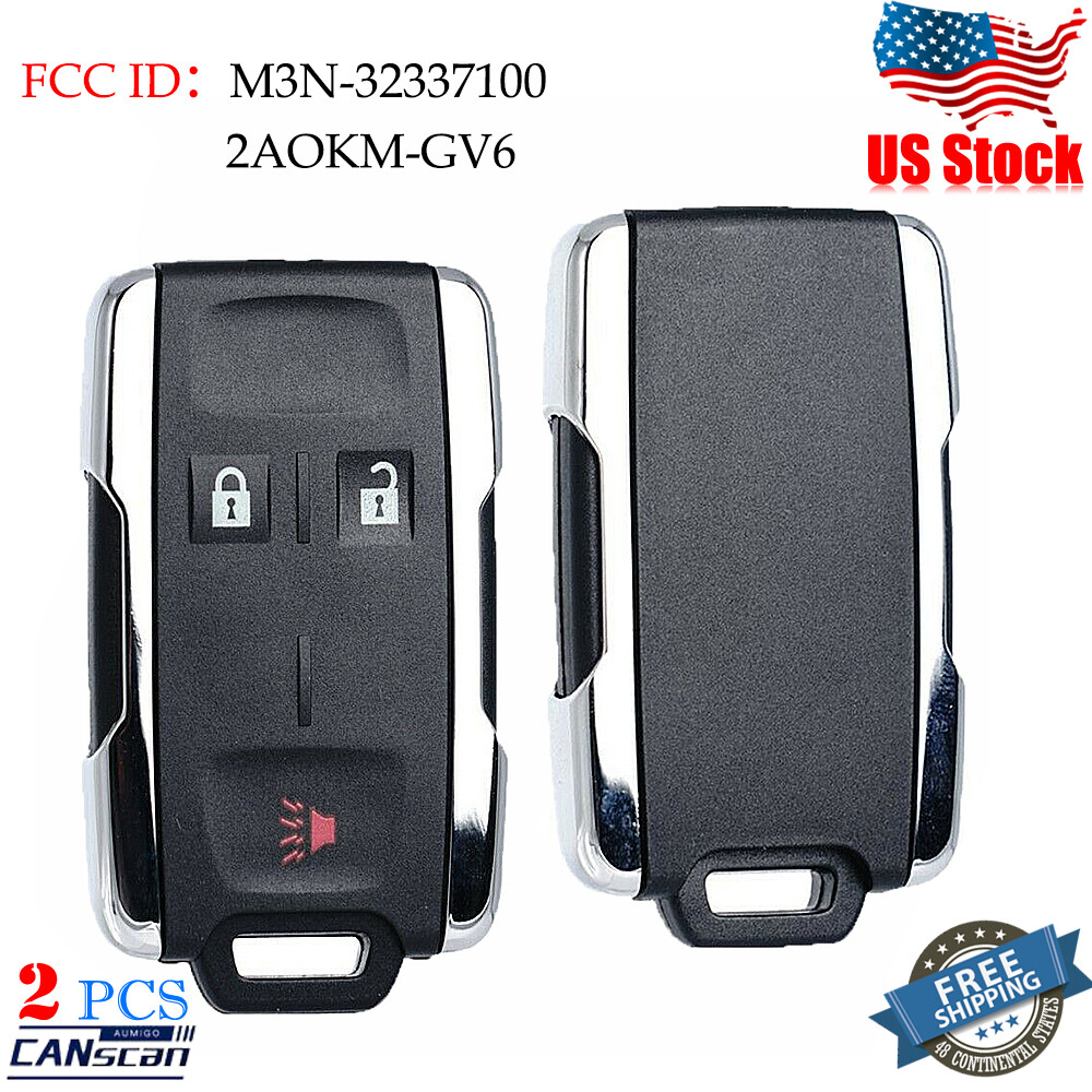 2 For 2014-2019 Chevrolet Silverado GMC Sierra 1500 Remote Key Fob+2 ...