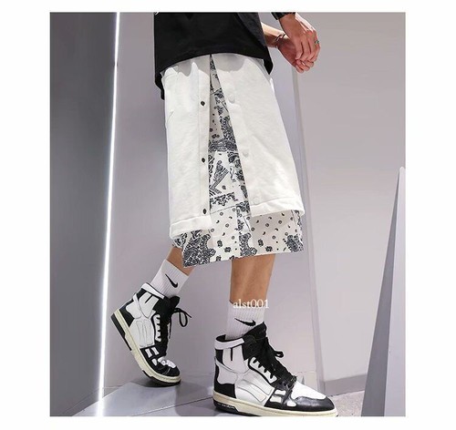 Street Shorts Men's Summer Hip Hop Shorts Cashew Printed Loose Casual Short Pant - Picture 17 of 24
