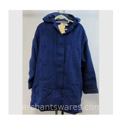 Nwt Boyne Valley Weavers Hand Crafted In Ireland Xl-1x Navy Merino Wool Hooded