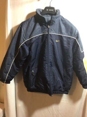 Nike Women s Reversible Winter Jacket Blue and Powder Blue Large