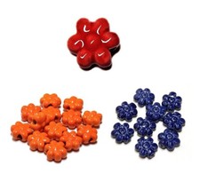 CRYSTALLINE CERAMIC DAISY FLOWER BEADS 15mm CHOICE OF COLOR 25pcs