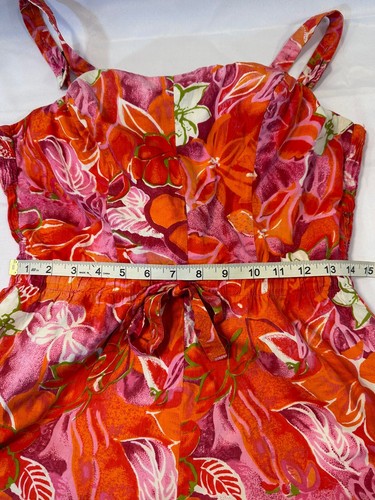 Vtg 1960s Miss Hawaii Pinup Swimsuit Romper Bathing Bombshell Red Pink Floral - Picture 14 of 17