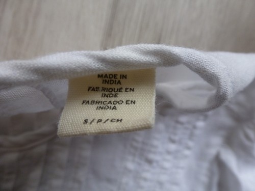 Camicetta Levis donna S bianca fascia colletto manica 3/4 prateria contadina boho top nuova senza etichette - Foto 8 di 16