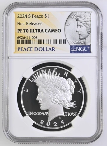 2024 S Peace Silver Dollar, First Release, NGC PF 70