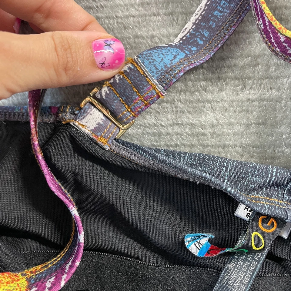 Traje de baño vintage Coogi Y2K para mujer 1X estilo 3D tejido estampado hip hop ajustable Foto 4 de 4